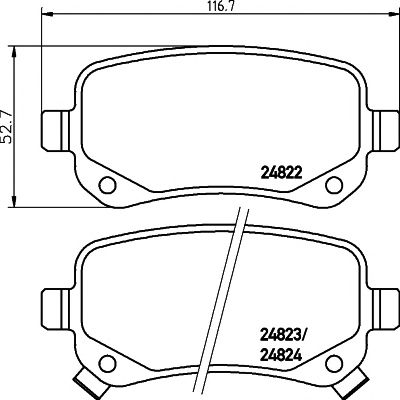 HELLA PAGID 8db355014331 -  Комплект тормозных колодок, дисковый тормоз